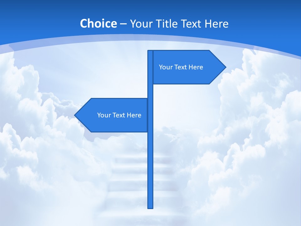 A Stairway Leading To The Sky With Clouds In The Background PowerPoint Template