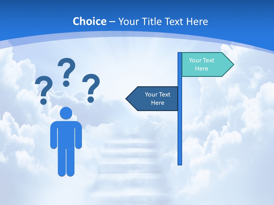 A Stairway Leading To The Sky With Clouds In The Background PowerPoint Template