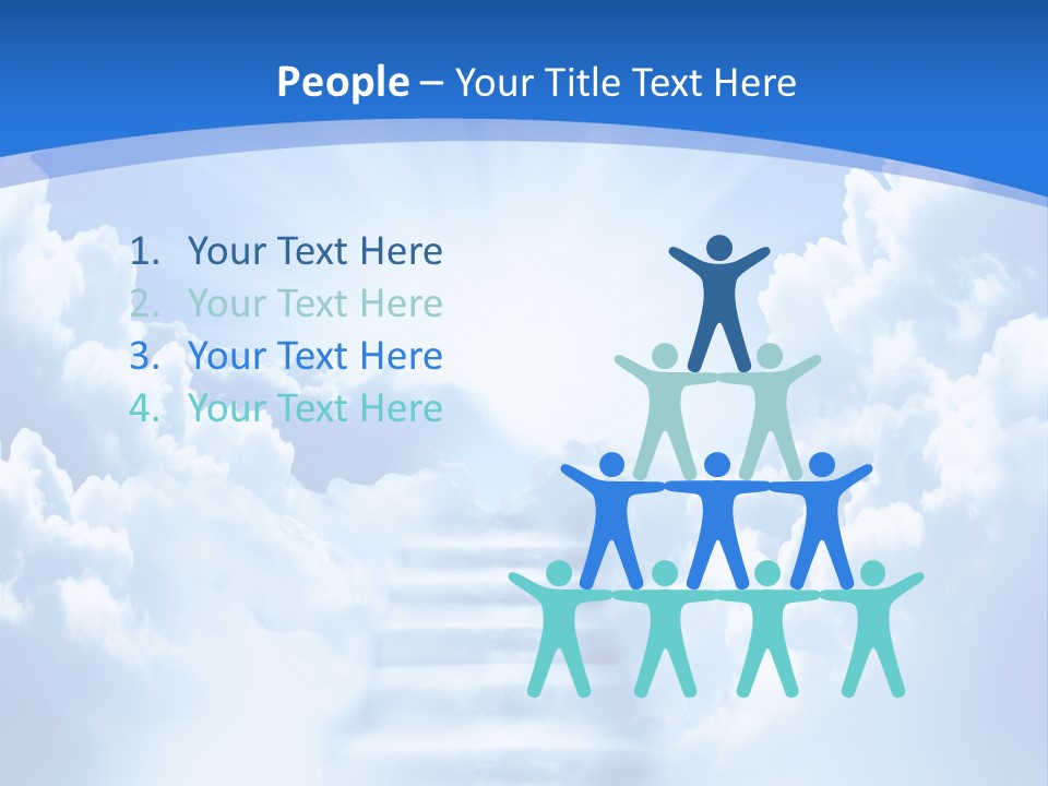 A Stairway Leading To The Sky With Clouds In The Background PowerPoint Template