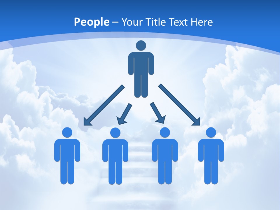 A Stairway Leading To The Sky With Clouds In The Background PowerPoint Template