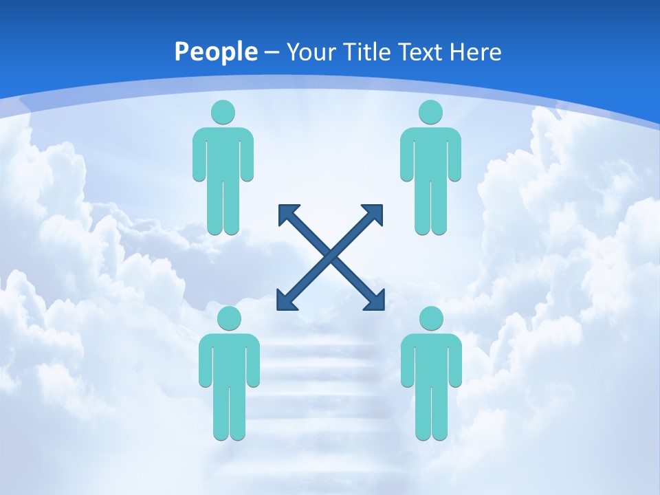 A Stairway Leading To The Sky With Clouds In The Background PowerPoint Template