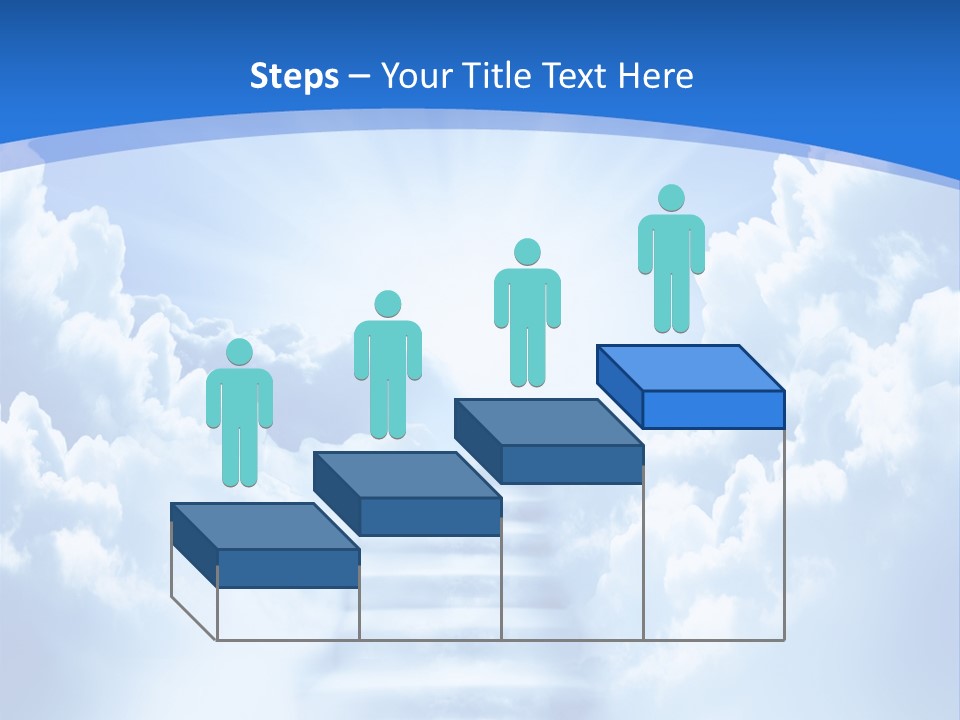 A Stairway Leading To The Sky With Clouds In The Background PowerPoint Template