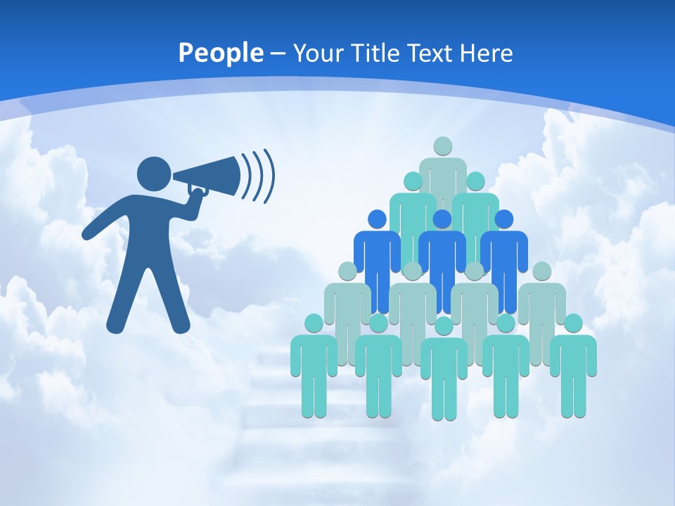 A Stairway Leading To The Sky With Clouds In The Background PowerPoint Template