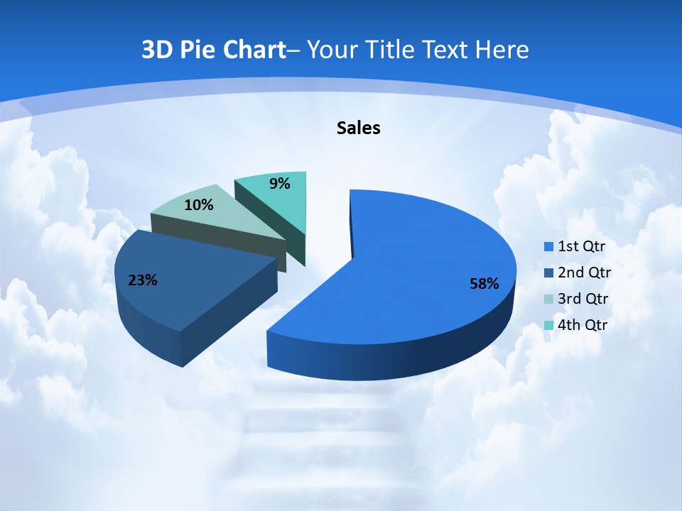 A Stairway Leading To The Sky With Clouds In The Background PowerPoint Template