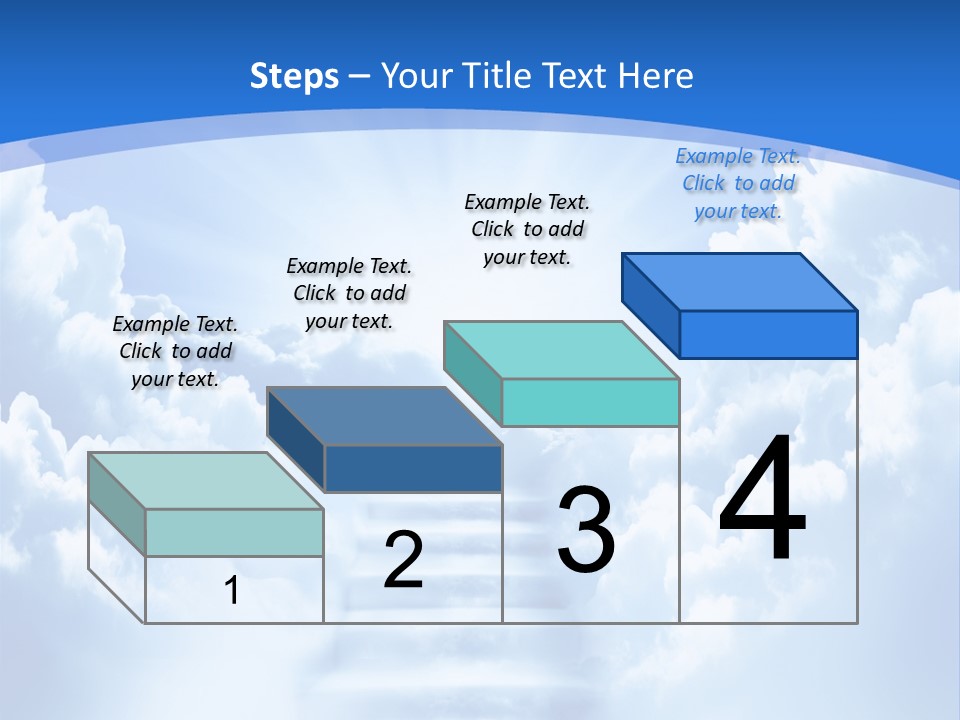 A Stairway Leading To The Sky With Clouds In The Background PowerPoint Template