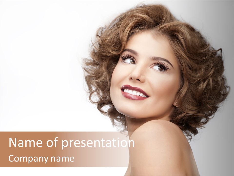 Lady Face Hands PowerPoint Template