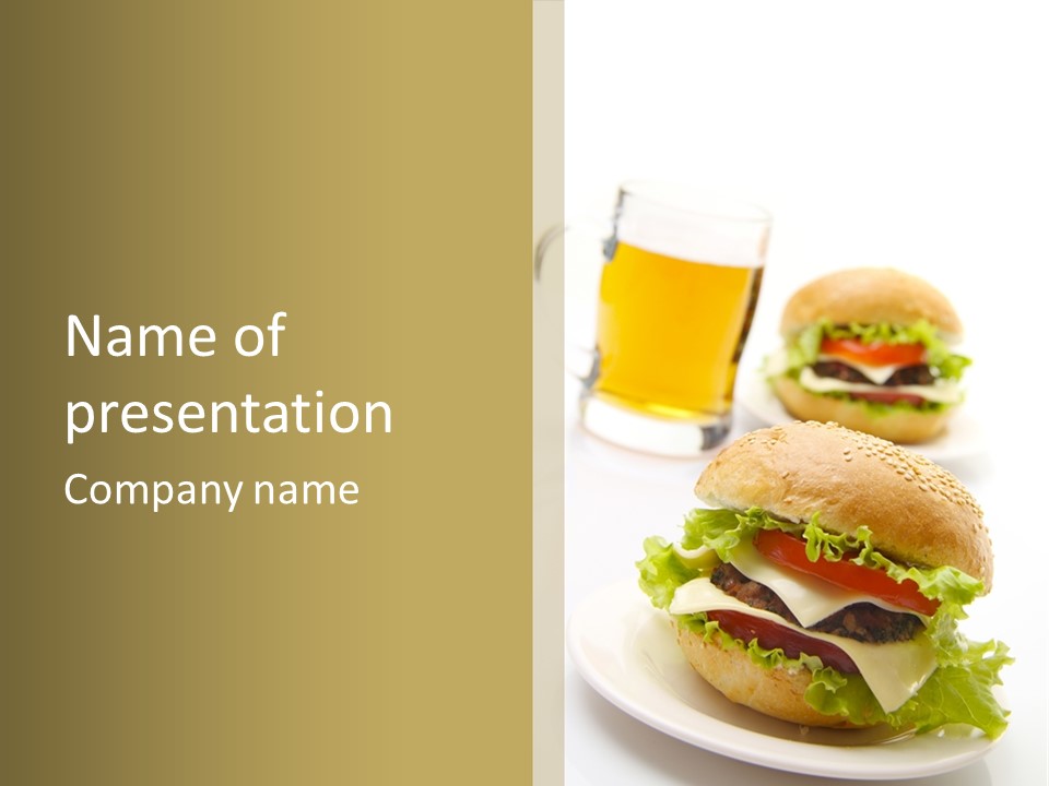 Unhealthy American Dinner PowerPoint Template
