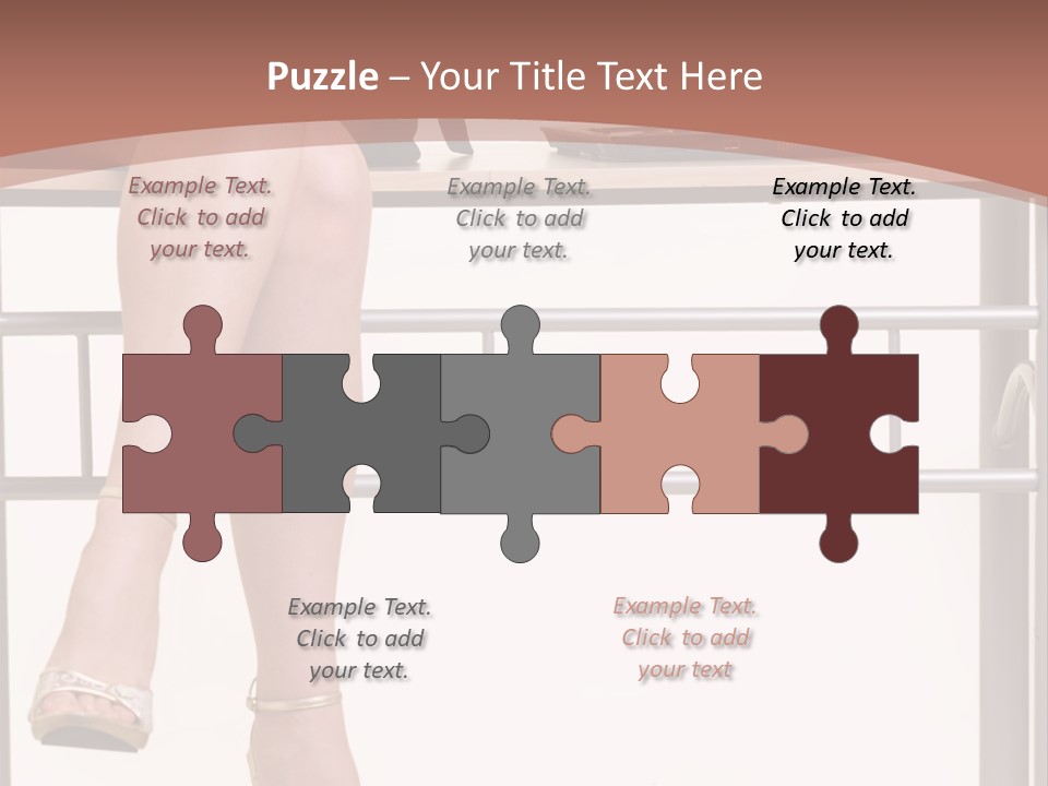 A Woman Sitting On A Desk Using A Laptop Computer PowerPoint Template