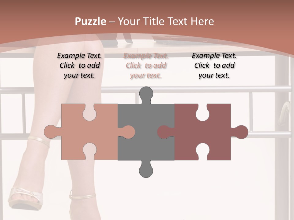 A Woman Sitting On A Desk Using A Laptop Computer PowerPoint Template