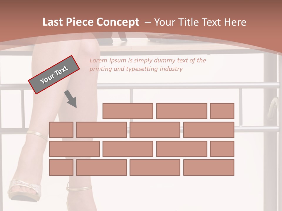 A Woman Sitting On A Desk Using A Laptop Computer PowerPoint Template