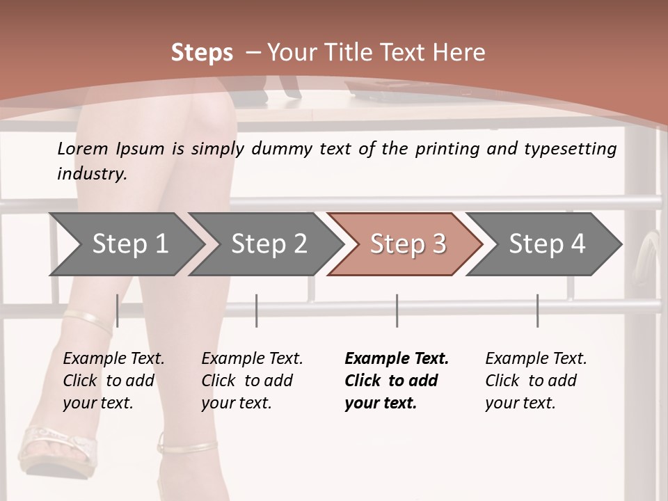 A Woman Sitting On A Desk Using A Laptop Computer PowerPoint Template