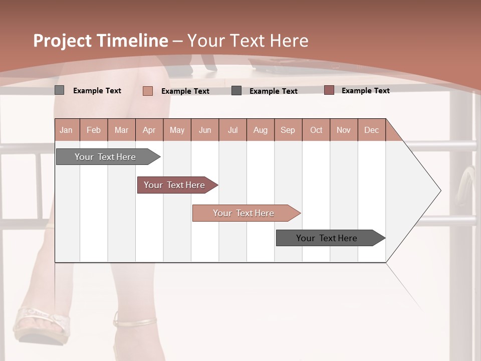 A Woman Sitting On A Desk Using A Laptop Computer PowerPoint Template