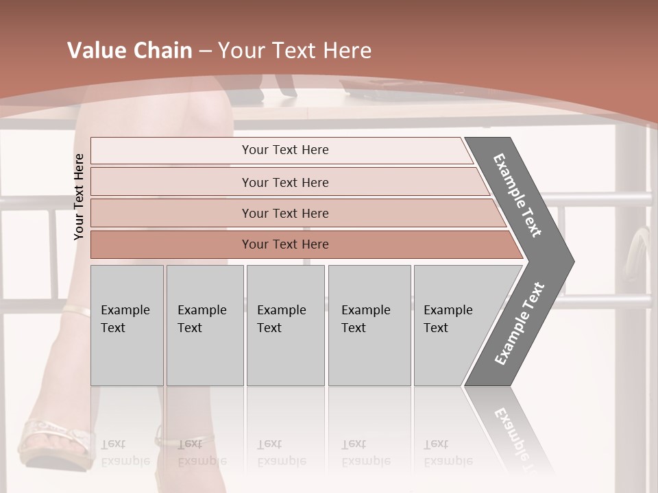 A Woman Sitting On A Desk Using A Laptop Computer PowerPoint Template