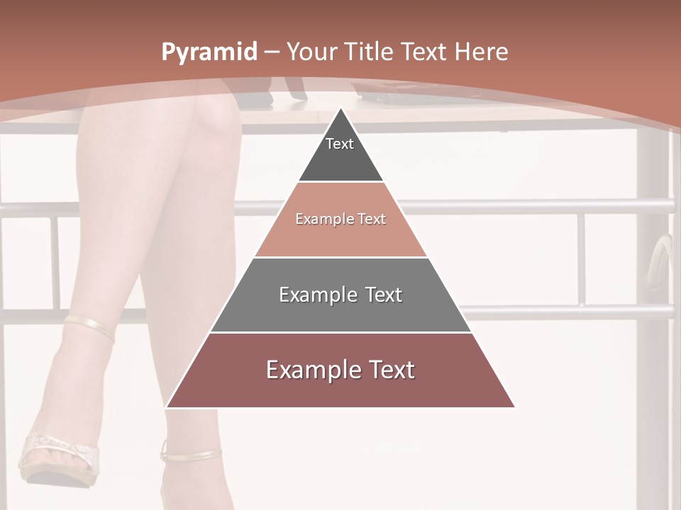 A Woman Sitting On A Desk Using A Laptop Computer PowerPoint Template