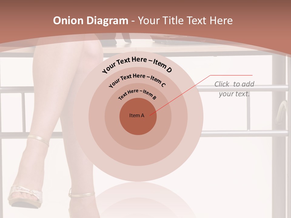 A Woman Sitting On A Desk Using A Laptop Computer PowerPoint Template