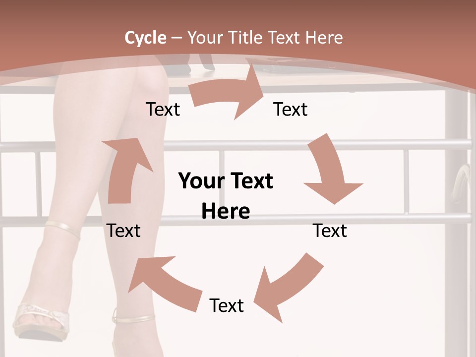 A Woman Sitting On A Desk Using A Laptop Computer PowerPoint Template