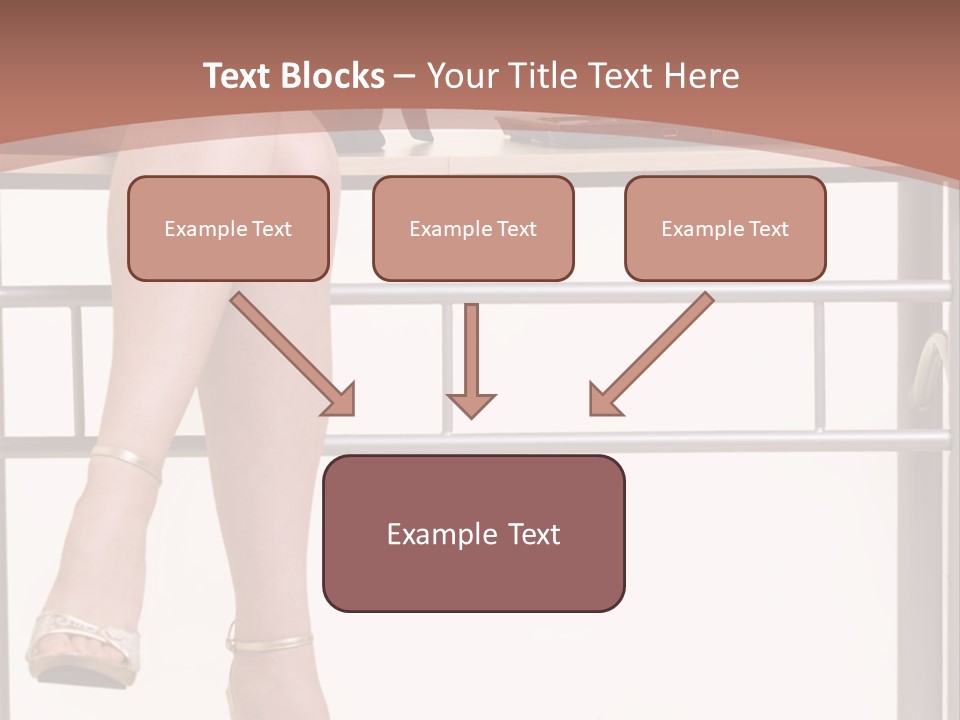 A Woman Sitting On A Desk Using A Laptop Computer PowerPoint Template