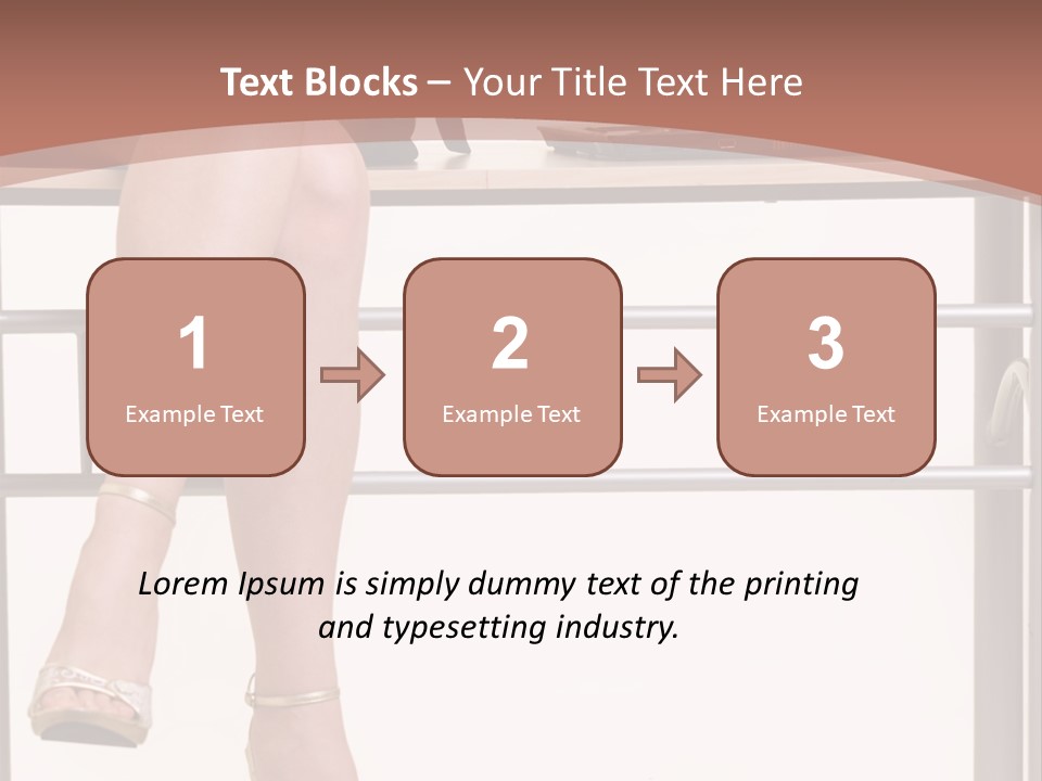 A Woman Sitting On A Desk Using A Laptop Computer PowerPoint Template