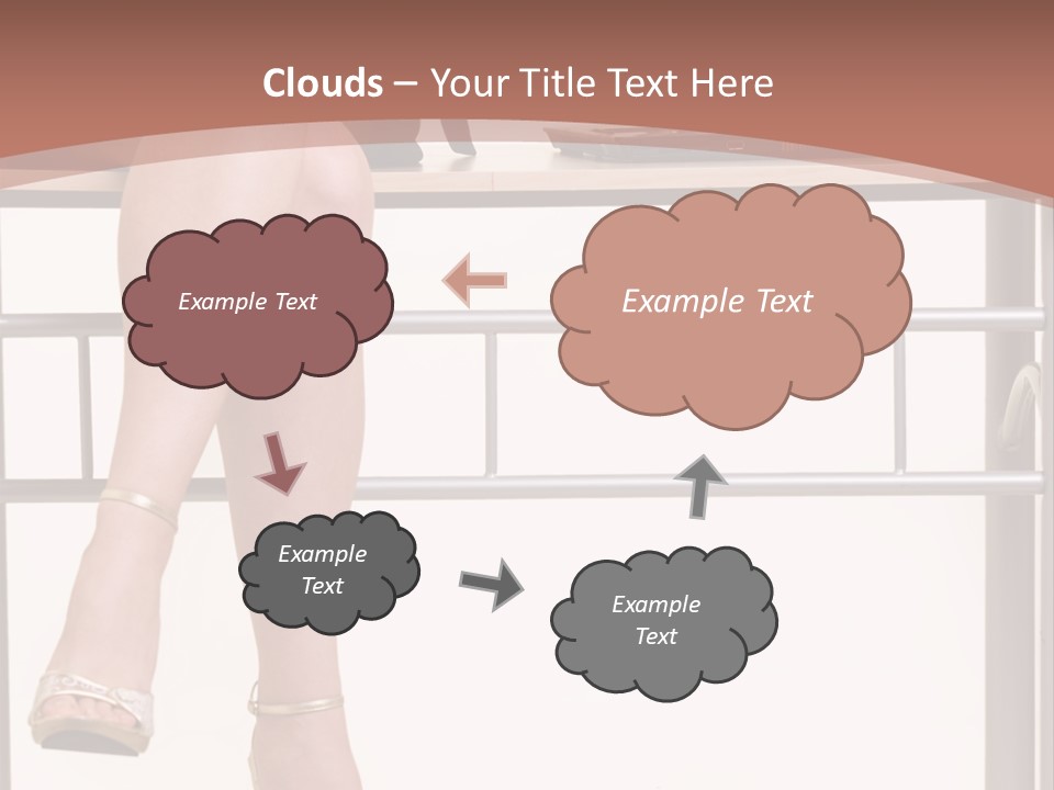 A Woman Sitting On A Desk Using A Laptop Computer PowerPoint Template
