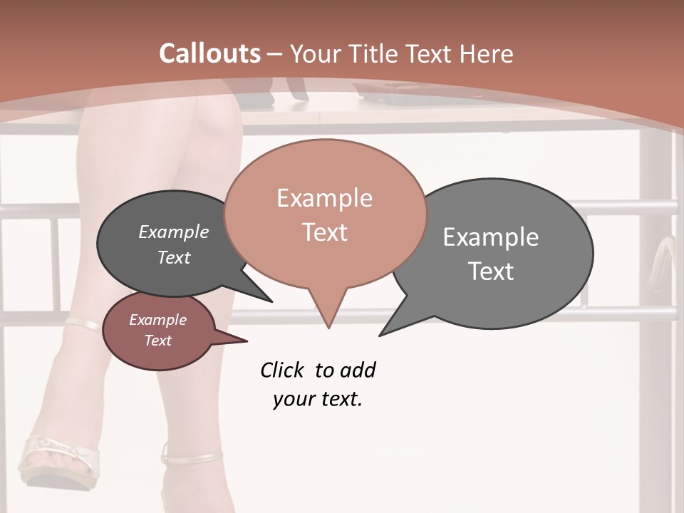 A Woman Sitting On A Desk Using A Laptop Computer PowerPoint Template