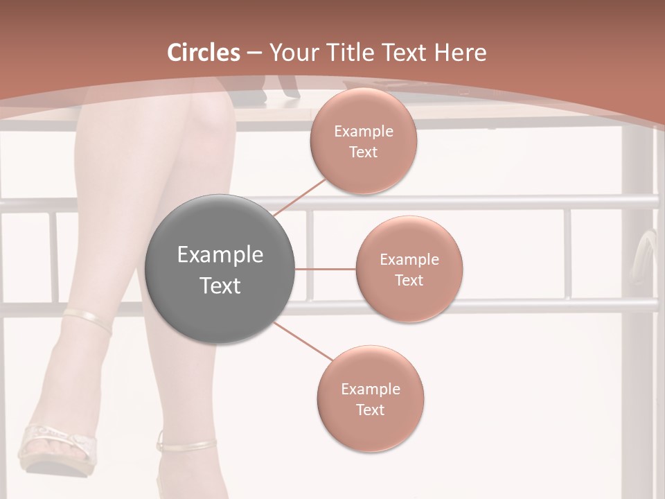 A Woman Sitting On A Desk Using A Laptop Computer PowerPoint Template