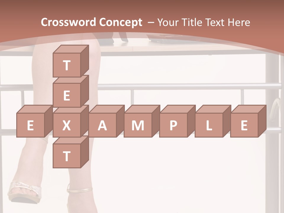 A Woman Sitting On A Desk Using A Laptop Computer PowerPoint Template