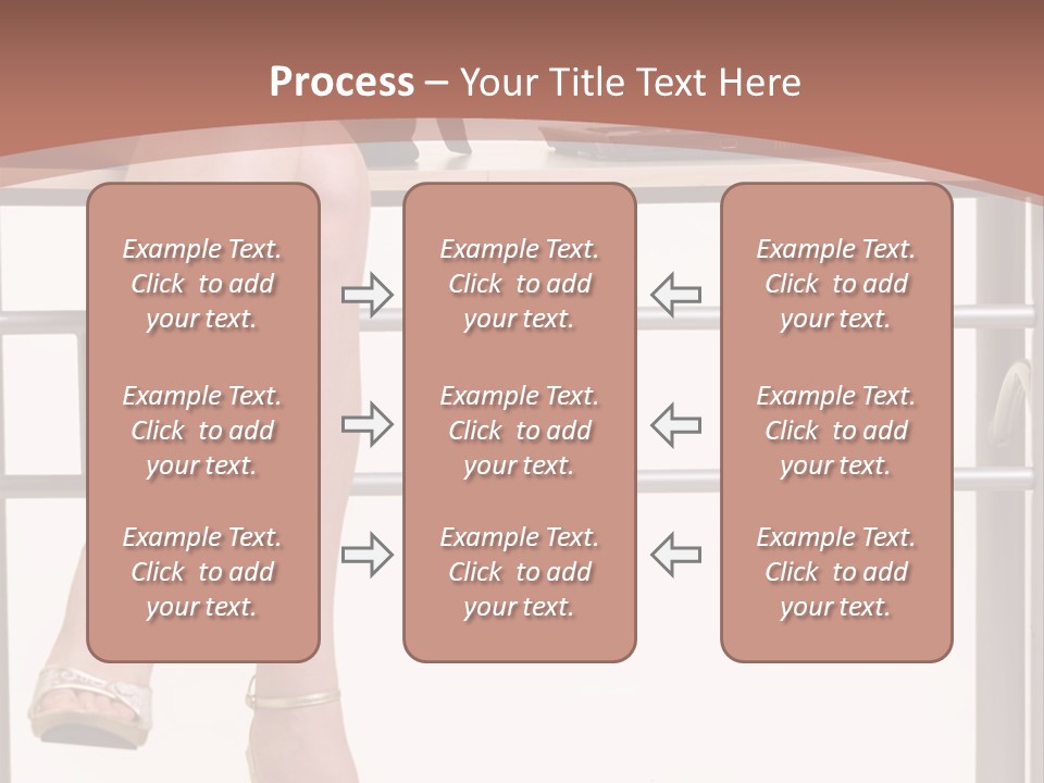 A Woman Sitting On A Desk Using A Laptop Computer PowerPoint Template