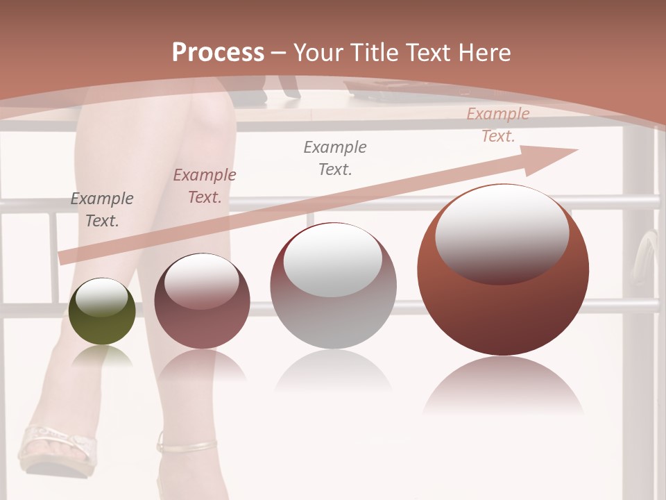 A Woman Sitting On A Desk Using A Laptop Computer PowerPoint Template