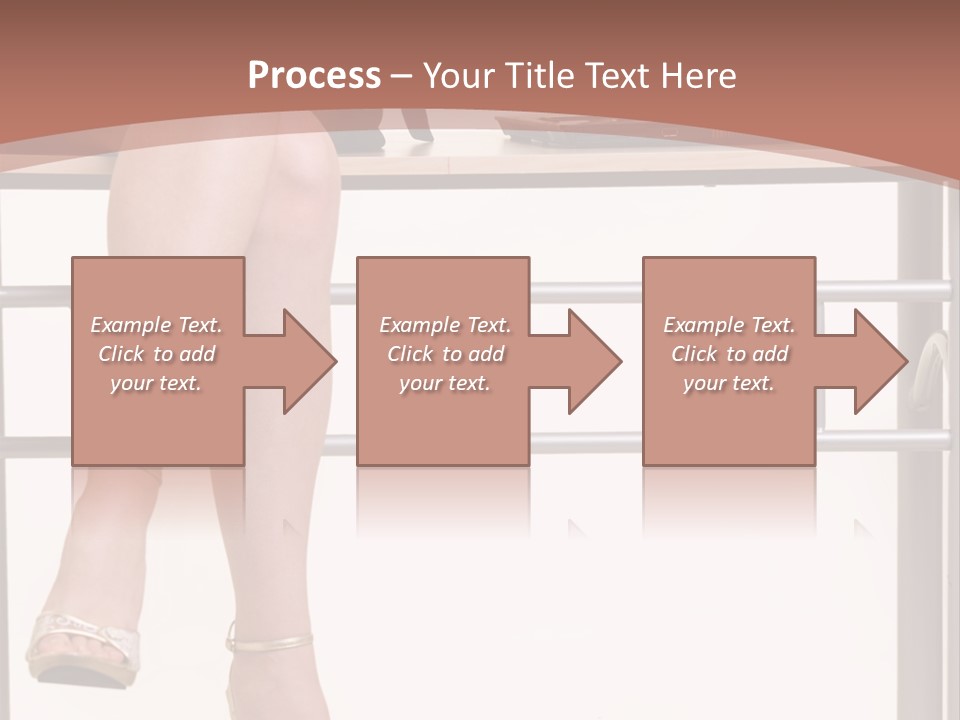 A Woman Sitting On A Desk Using A Laptop Computer PowerPoint Template