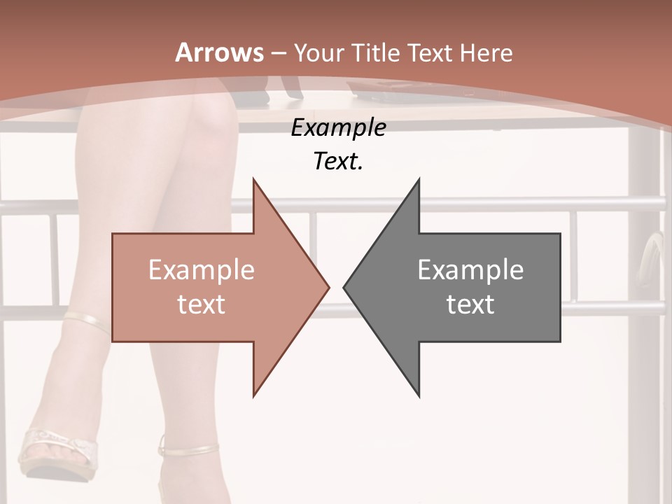 A Woman Sitting On A Desk Using A Laptop Computer PowerPoint Template