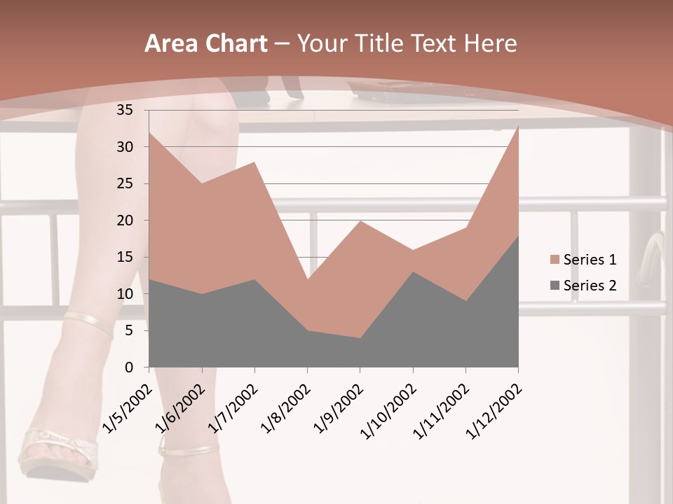 A Woman Sitting On A Desk Using A Laptop Computer PowerPoint Template