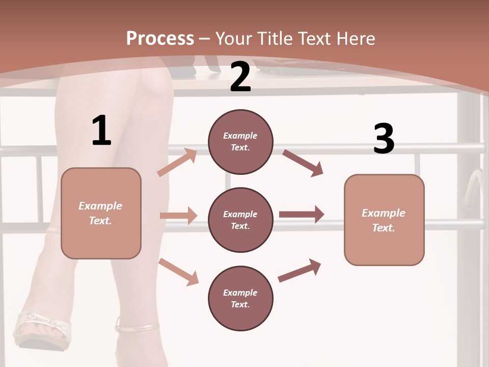 A Woman Sitting On A Desk Using A Laptop Computer PowerPoint Template