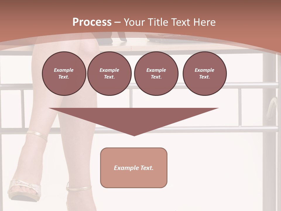 A Woman Sitting On A Desk Using A Laptop Computer PowerPoint Template