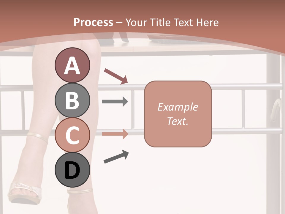 A Woman Sitting On A Desk Using A Laptop Computer PowerPoint Template
