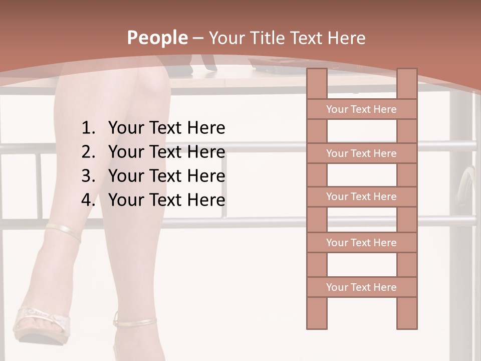 A Woman Sitting On A Desk Using A Laptop Computer PowerPoint Template