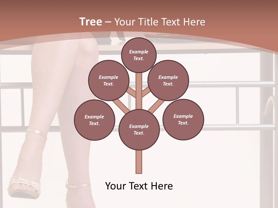 A Woman Sitting On A Desk Using A Laptop Computer PowerPoint Template