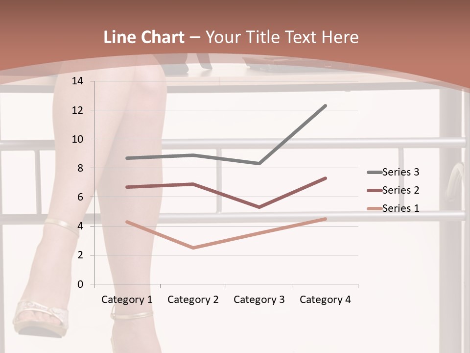A Woman Sitting On A Desk Using A Laptop Computer PowerPoint Template