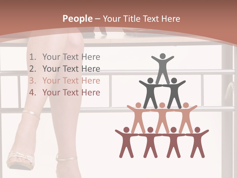 A Woman Sitting On A Desk Using A Laptop Computer PowerPoint Template