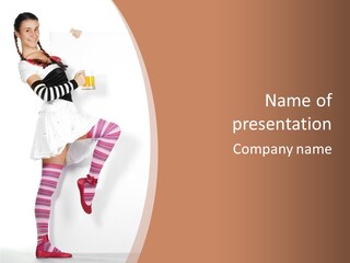 Lady Irish Costume PowerPoint Template