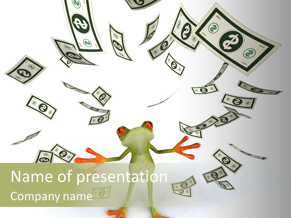 Amazonian Dollar Aqua PowerPoint Template