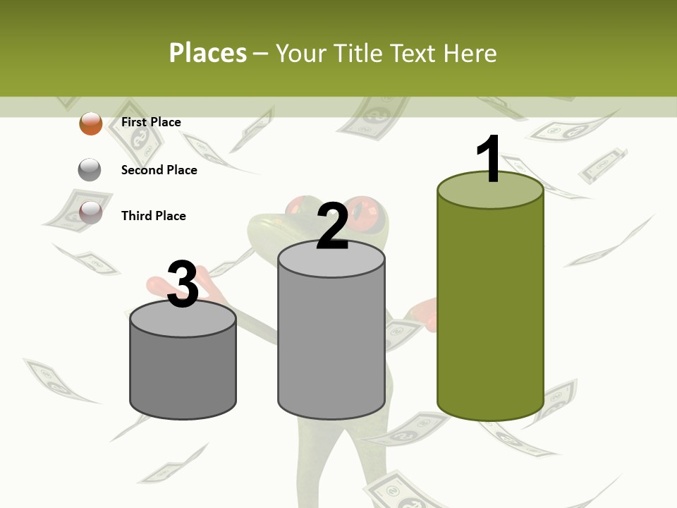 A Frog With Money Coming Out Of It's Mouth PowerPoint Template