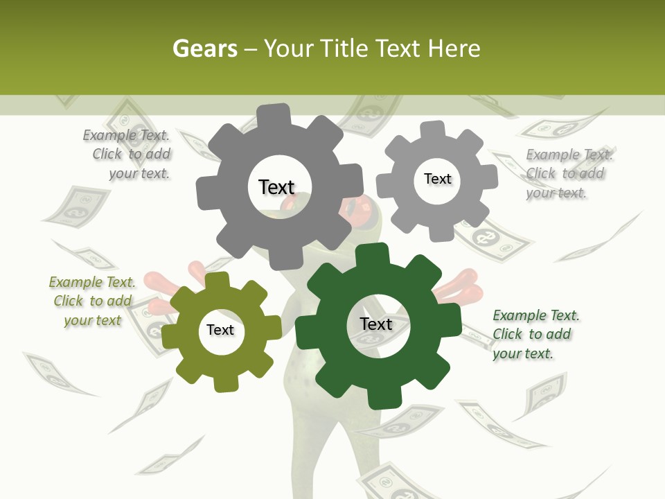 A Frog With Money Coming Out Of It's Mouth PowerPoint Template