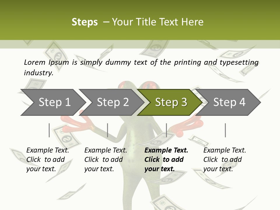 A Frog With Money Coming Out Of It's Mouth PowerPoint Template