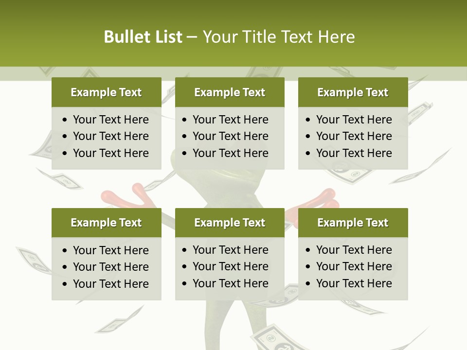 A Frog With Money Coming Out Of It's Mouth PowerPoint Template