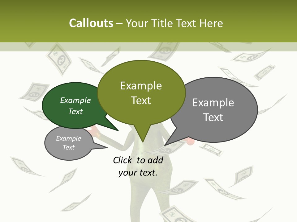 A Frog With Money Coming Out Of It's Mouth PowerPoint Template