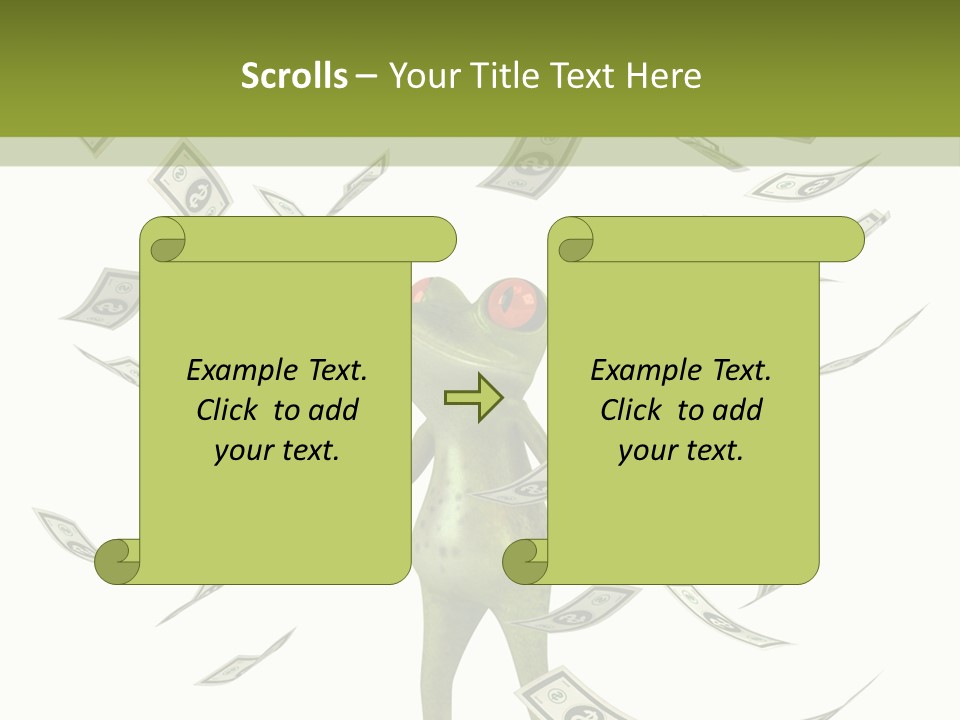 A Frog With Money Coming Out Of It's Mouth PowerPoint Template