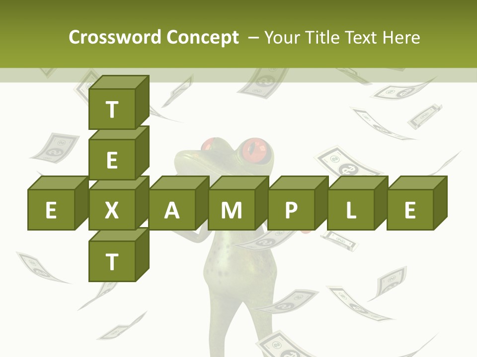 A Frog With Money Coming Out Of It's Mouth PowerPoint Template