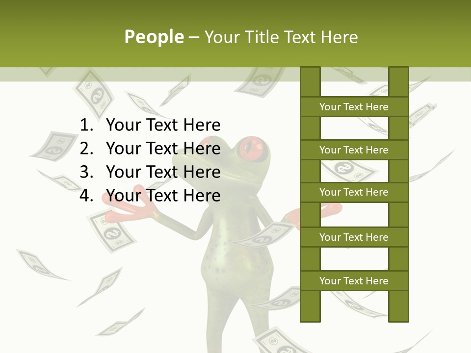 A Frog With Money Coming Out Of It's Mouth PowerPoint Template