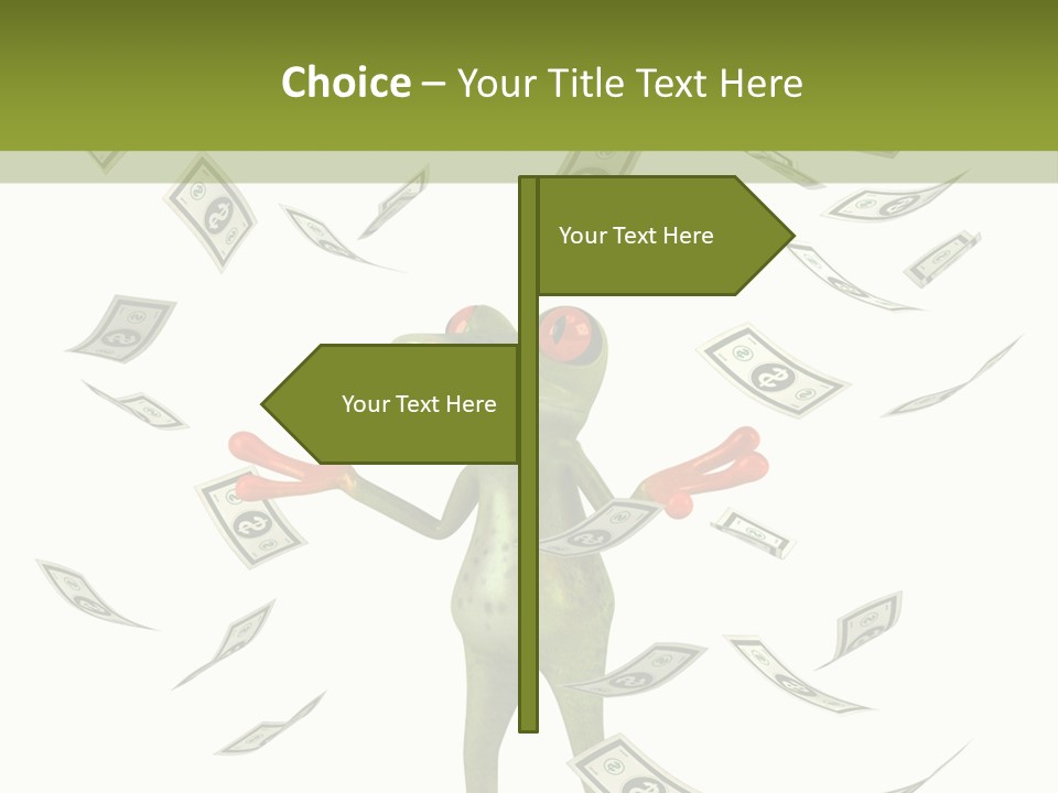 A Frog With Money Coming Out Of It's Mouth PowerPoint Template