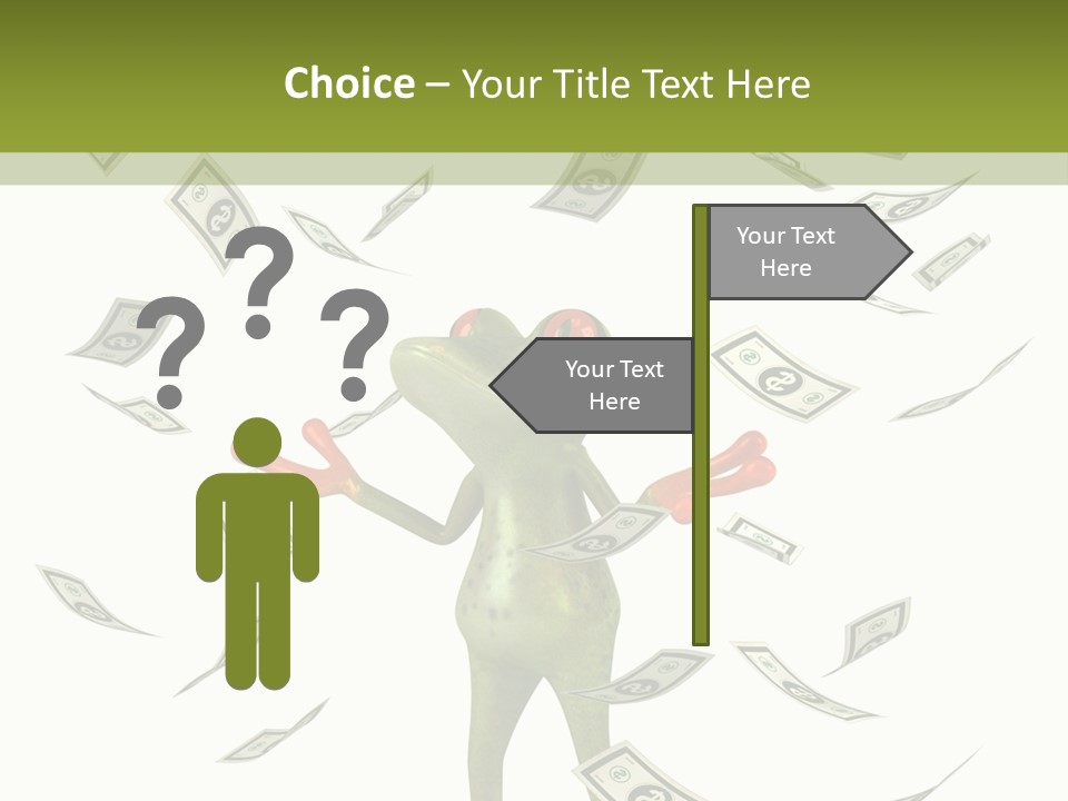 A Frog With Money Coming Out Of It's Mouth PowerPoint Template